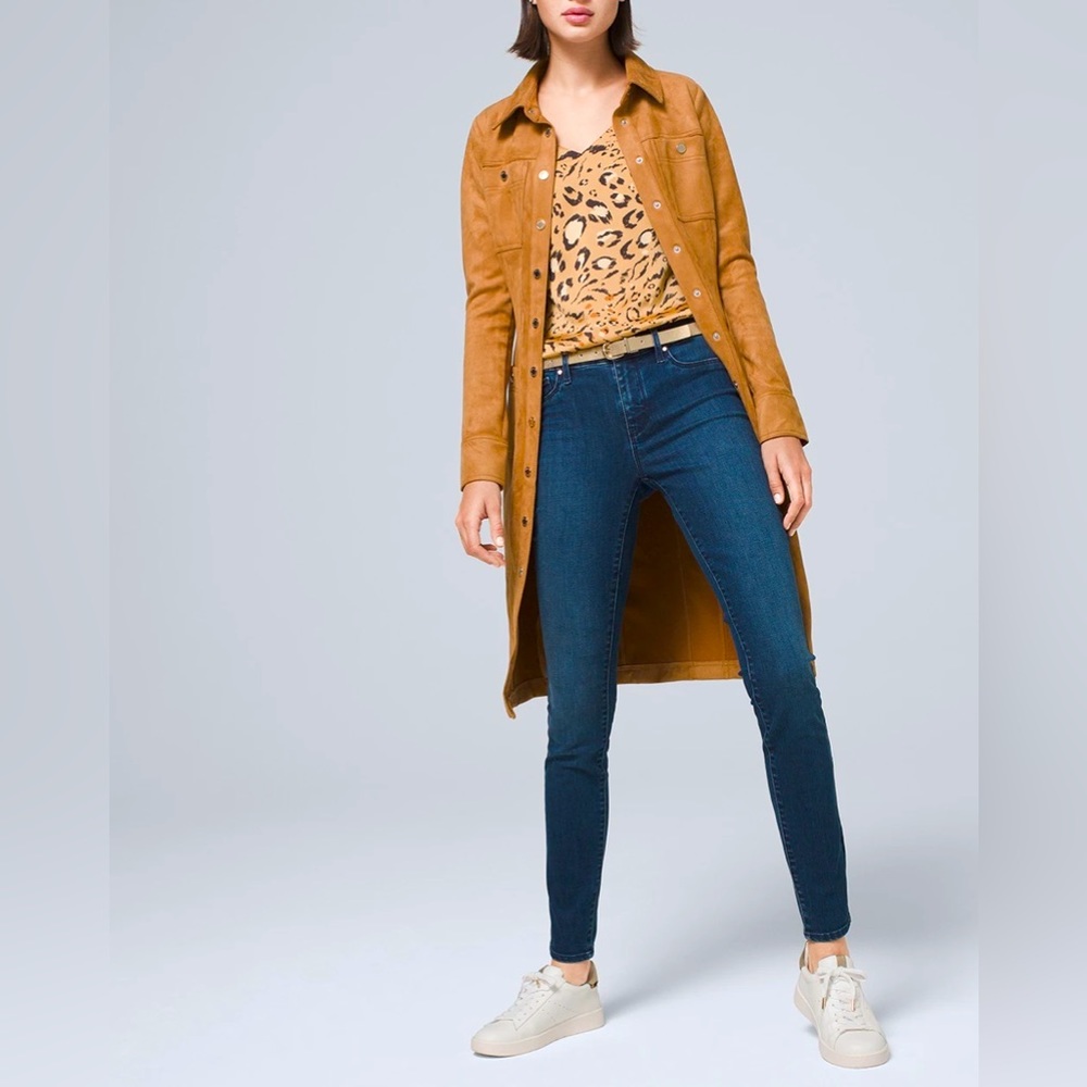 WHBM FAUX-SUEDE SHIRT DRESS JACKET